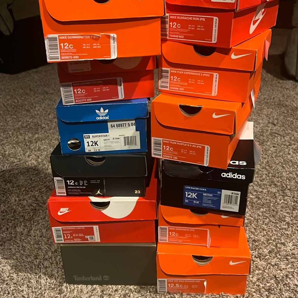 Nike Kids Sneakers - Orange and White
